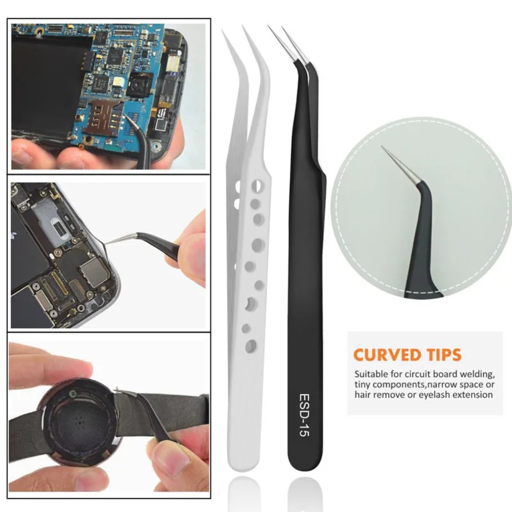 10/9Pcs Tweezers Set Stainless - Elektronik Repair ulasan dan harga