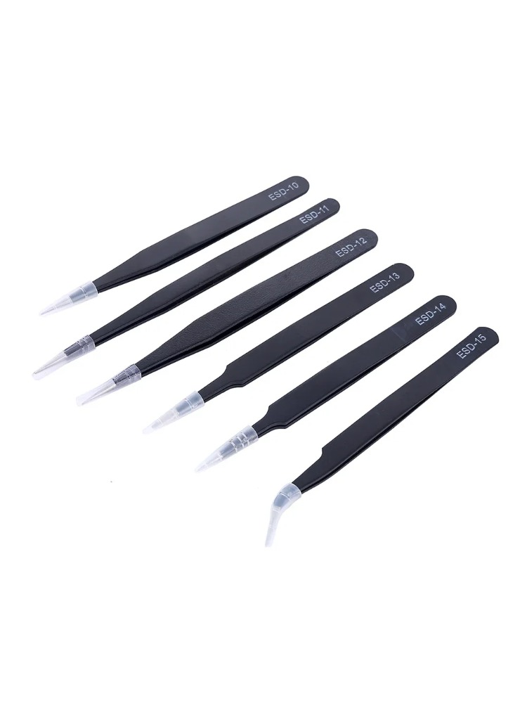 6pcs Precision Tweezers Set ES - Elektronik Repair ulasan dan harga