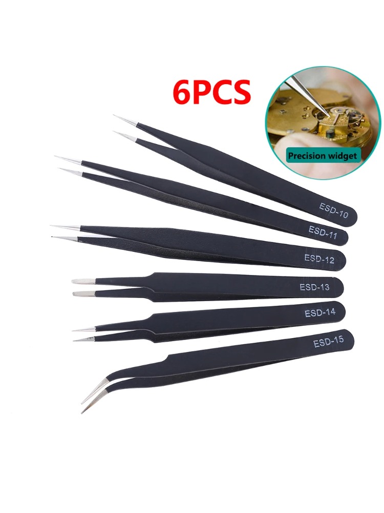 6pcs Precision Tweezers Set ES - Elektronik Repair ulasan dan harga