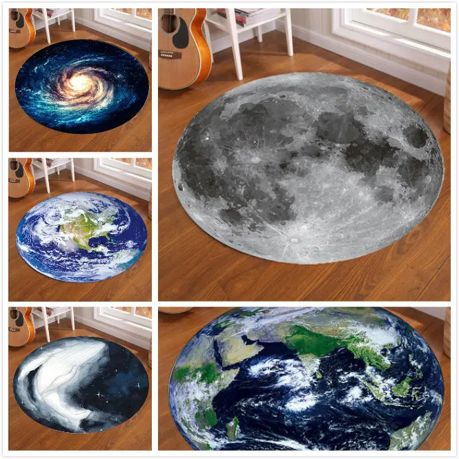 Galaxy Earth Moon Round Carpet - Electronics Repair Mat ulasan dan harga